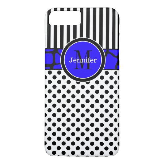 iPhone 7 Hoesje | Stripes, Stippen | Blauw (Achterkant)