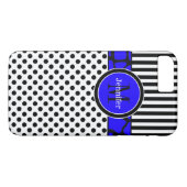 iPhone 7 Hoesje | Stripes, Stippen | Blauw (Achterkant (Horizontaal))