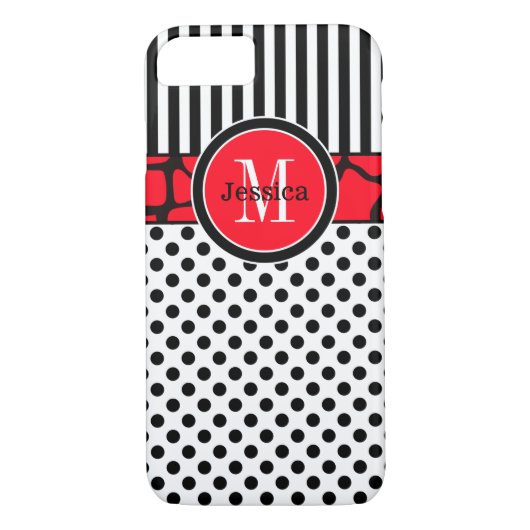 iPhone 7 Hoesje | Stripes, Stippen | Rood (Achterkant)