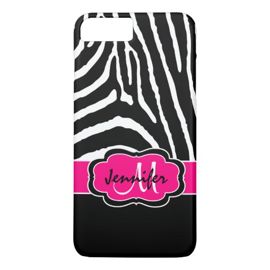 iPhone 7 Hoesje | Zebrastropen | Fuchsia (Achterkant)