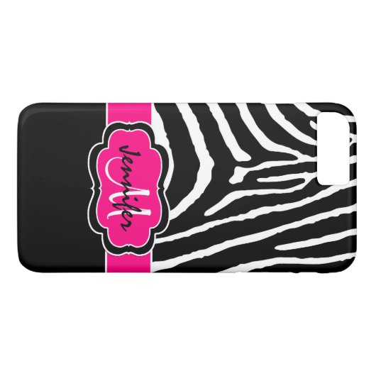 iPhone 7 Hoesje | Zebrastropen | Fuchsia (Achterkant (Horizontaal))