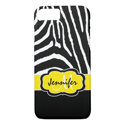 iPhone 7 Hoesje | Zebrastropen | Geel (Achterkant)