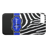 iPhone 7 Hoesje | Zebrastropen | Royal Blue (Achterkant (Horizontaal))