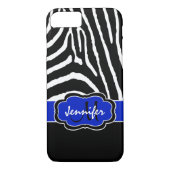iPhone 7 Hoesje | Zebrastropen | Royal Blue (Achterkant)
