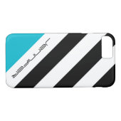 iPhone 7 Hoesje zwart, wit, blauw, modern stripe (Achterkant (Horizontaal))