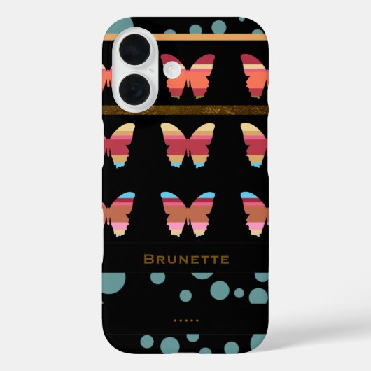 iPhone 7 met gestreepte vlinders & bellen Case-Mate iPhone Case (Achterkant)