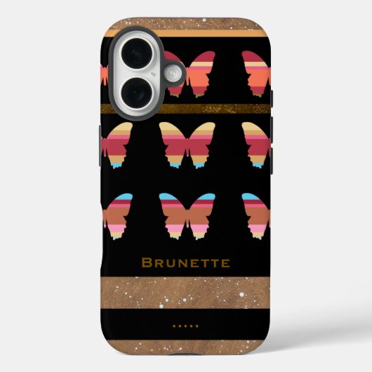 iPhone 7 met gestreepte vlinders Case-Mate iPhone Case (Achterkant)