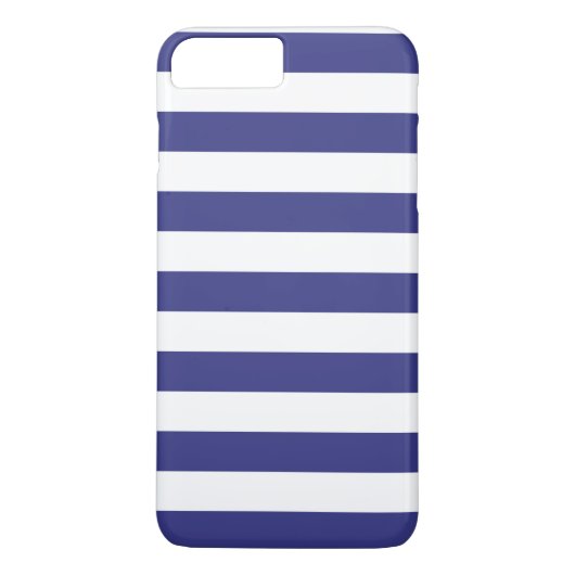 iPhone 7 plus Hoesje - Royal Blue Bold Stripes (Achterkant)
