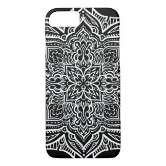 iPhone 7 - White/Black Geo Mandala stijlpatroon iPhone 8/7 Hoesje