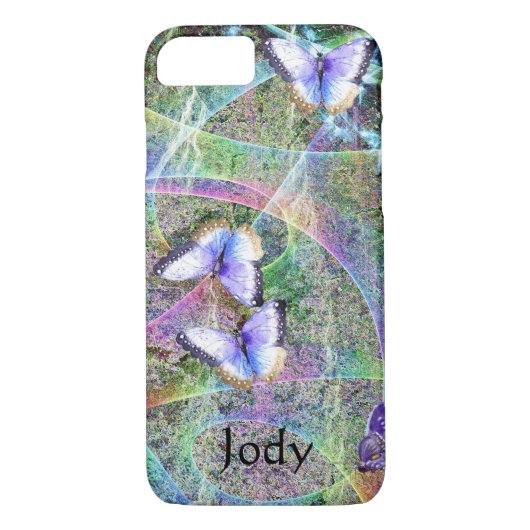 iPhone 8/7 Hoesje met Abstracte Butterflies (Achterkant)