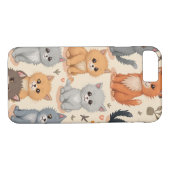 iPhone 8/7 Hoesjes Schattige kittenpatroon Telefoo (Achterkant (Horizontaal))
