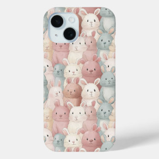 iPhone artistieke konijntjes telefoonhoesje 15 Case
