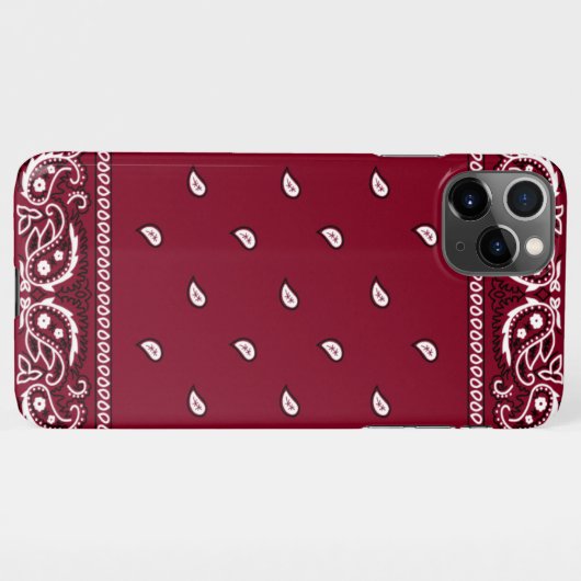 iPhone Bandana Burgundy Phone Case Hoesje (Achterkant horizontaal)