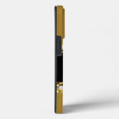 iPhone Black Floral Faux Gold Case-Mate iPhone Case (Achterkant / Rechts)