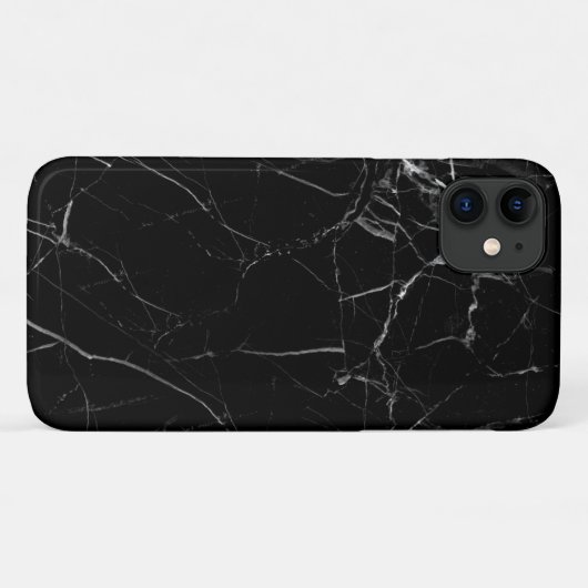 Iphone Black Marble Hoesje (Achterkant (horizontaal))