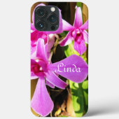 iPhone Case 10 - 13 Tropisch Roze Orchid (Achterkant)