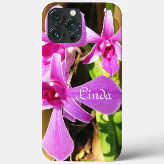 iPhone Case 10 - 13 Tropisch Roze Orchid (Achterkant)