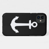 IPhone case anchor zwart (Achterkant (horizontaal))