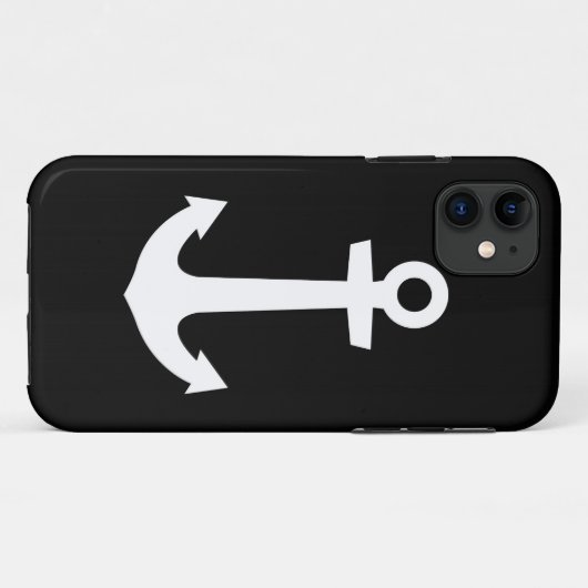 IPhone case anchor zwart (Achterkant (horizontaal))