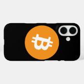 iPhone Case Bitcoin Black Oranje Cryptocurrency (Achterkant (horizontaal))