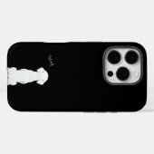 Iphone case black with dog silhouette (Achterkant (horizontaal))