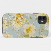 iPhone case  blauwe bloemen (Achterkant (horizontaal))