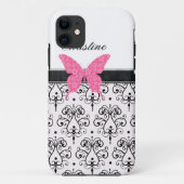 iPhone Case Blue Bow Monogrammed (Achterkant)