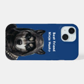 IPhone Case Blue Gepersonaliseerde Ninja Husky iPhone 15 Case (Achterkant horizontaal)