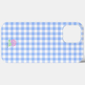 iPhone Case Blue Gingham (Achterkant (horizontaal))