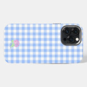 iPhone Case Blue Gingham Hoesje (Achterkant horizontaal)