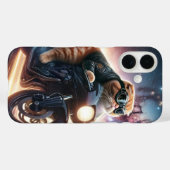 IPHONE CASE CAT ON MOTORCYCLE (Achterkant (horizontaal))