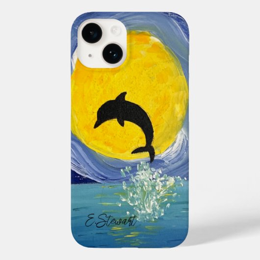 Iphone Case - Dolfijn Maan Oceaan (Achterkant)