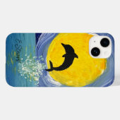 Iphone Case - Dolfijn Maan Oceaan (Achterkant (horizontaal))