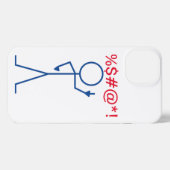 iPhone Case - "Eff you" Blue Stick-figuur iPhone Hoesje (Achterkant horizontaal)