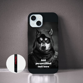 IPhone Case gepersonaliseerd zwart | Ninja Husky iPhone 15 Case