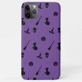 iPhone Case Halloween Pattern Blk op Paarse (Achterkant)