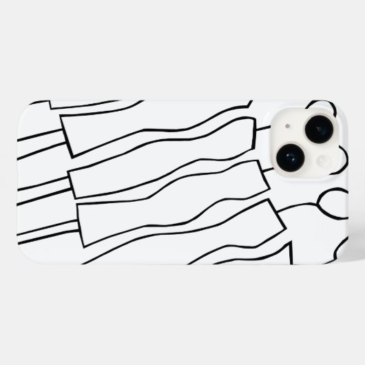 iPhone Case (Handgetekende vrouwen 02) (Achterkant (horizontaal))