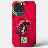 IPHONE CASE JAPANESE POPPY CUSTOM INITIAAL (Achterkant)