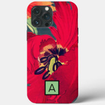 IPHONE CASE JAPANESE POPPY CUSTOM INITIAAL