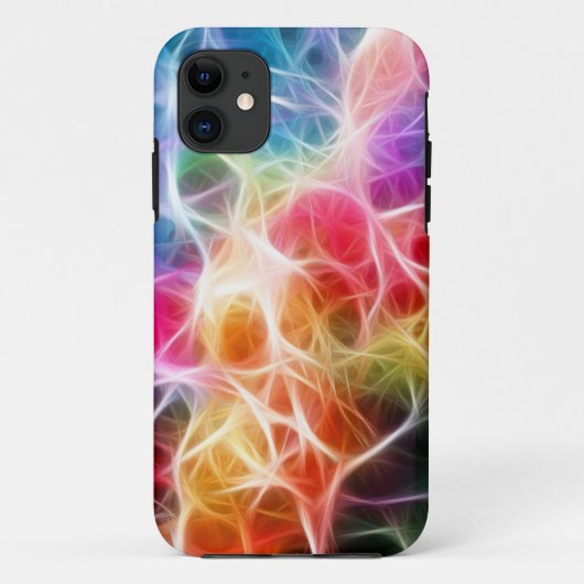 iPhone Case Kleurrijk Lichtroze Groen Net (Achterkant)