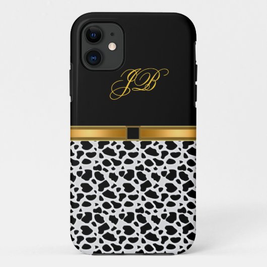 iPhone Case-Mate Hoesje Goud Zwart (Achterkant)