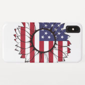 iPhone case met Amerikaanse vlag sunflower, 4 juli (Achterkant (horizontaal))