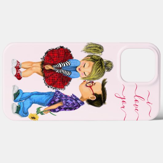 iPhone Case met Romantic Couple - Love (Achterkant (horizontaal))