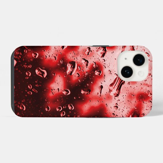 iPhone Case - Original Raindrop Art - Red iPhone Hoesje (Achterkant horizontaal)