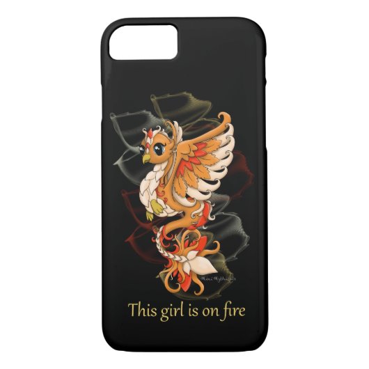 iPhone Case Phoenix Girl on Fire (Achterkant)