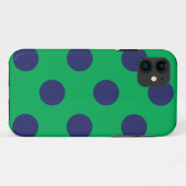 iPhone Case Polka Dot Groen & Navy Blauw (Achterkant (horizontaal))