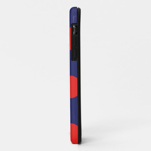 iPhone Case Polka Dot Marine Blauw & Rood (Achterkant/links)