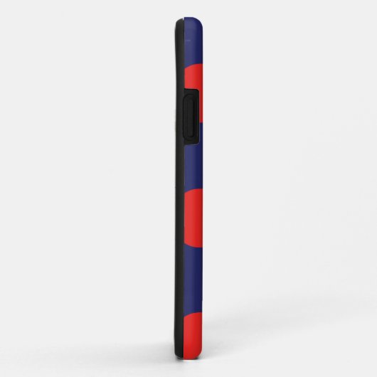 iPhone Case Polka Dot Marine Blauw & Rood (Achterkant/rechts)