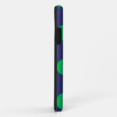 iPhone Case Polka Dot Navy Blauw & Groen (Achterkant/rechts)