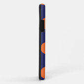 iPhone Case Polka Dot Navy Blauw & Sinaasappel (Achterkant/rechts)